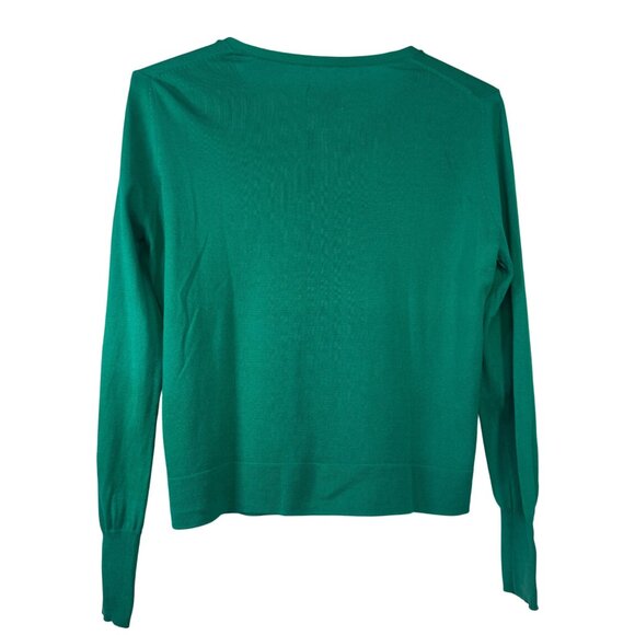 Simply Vera Vera Wang Size XL Green Ruffle Front Cardigan Sweater - Picture 5 of 6